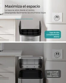 SONGMICS Waste Bins - Silver - View 2