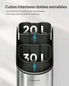 SONGMICS Waste Bins - Silver - View 3