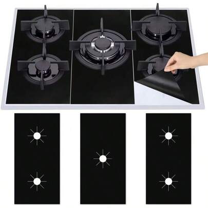 3pcs Gas Stove Heat Insulation Pad Resistant To High Temperature, Can Be Cut Freely