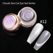 8ml/Bottle Eniness Cat Magnetic Gel Nail Polish, Sparkle Glitter Gel Varnish, Semi-Permanent Soak Off UV Gel