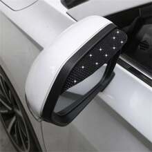 2pcs Bling Rhinestone Car Rearview Mirror Rain Eyebrow - Rain-Proof Artificial Diamond Cover For Cars
