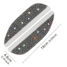 2pcs Bling Rhinestone Car Rearview Mirror Rain Eyebrow - Rain-Proof Artificial Diamond Cover For Cars