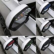 2pcs Bling Rhinestone Car Rearview Mirror Rain Eyebrow - Rain-Proof Artificial Diamond Cover For Cars