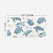 1pc Watercolor Turtle Pattern Lightweight Microfiber Beach Towel, 75*150cm For Travel, Swimming, Yoga, Fitness, Camping, Adult Women Men Kids, A Must-Have For Beach Holiday Gift Summer Travel, Vacation Bathroom Decor Beach Essentials