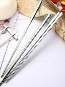 2入組不銹鋼筷子廚房用現代銀色筷子 - 銀色 - 查看 3