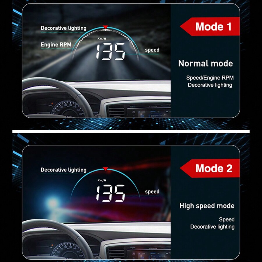 OBD2 Digital Projector Car HeadUp Display Universal HUD Tired Driving