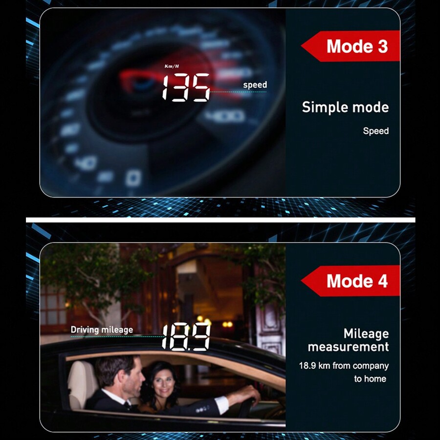 OBD2 Digital Projector Car HeadUp Display Universal HUD Tired Driving