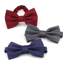 Corbatín sólido de doble capa con estilo para hombre, perfecto para novio, boda, fiesta, cóctel, banquete, atuendo de negocios y vestimenta formal (Negro) Navidad informal