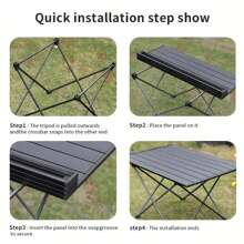 An Outdoor Camping Aluminum Folding Table, Picnic Camping Barbecue Table Easy Casual Table