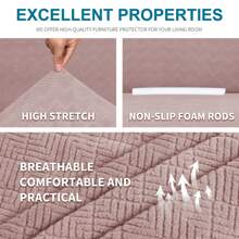 YSTYLE Sofa Cover 1/2/3/4 Seats With Armrests, Stretch Couch Cover, Heavyweight Winter Slipcover, Non-Slip Sofa Cover Washable - Pink - View 3