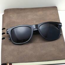 1 Pc All Black Cool Fashion Glasses Classic And Fit For Everybody Casual - Black - View 2