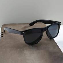 1 Pc All Black Cool Fashion Glasses Classic And Fit For Everybody Casual - Black - View 3