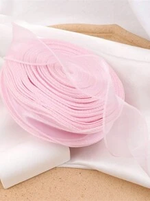 6 cái 4CM Có dây Chiffon Ruy băng mỏng Đàn organza Đối với Giáng sinh Trang trí đám cưới Qủa tặng Đóng gói Dây Quấn Nơ Vòng hoa Đồ thủ công DIY - Hồng - Xem 6