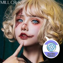 Millcreek 14.5mm Diameter Colored Contact Lenses, Water Gel Material, Suitable For Cosplay And Anime Role-Playing, Can Be Used For One Year - GEMINI BLUES - View 3