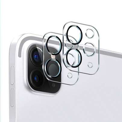 相机镜头保护膜适用于 iPad Pro 11 英寸/12.9 英寸（2022/2021/2020 版本）、iPad Pro 11 2024、Pro 13 9H 防刮高清透明钢化玻璃、全覆盖、易于安装、2 件装生日、家人、朋友礼物镜头保护膜、手机配件防水防震防摔防摔防指纹