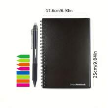 Reusable Smart Notebook With Cloud Sharing Function, Innovative, , Digitally Connected, Comes With Inner Lining, Size B5 (6.93 X 9.84 Inches), 30 Pages, Includes Pen, Cloth And Application - Black - View 2
