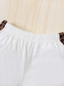 2 szt./zestaw Szorty i koszulka z krótkim rękawem dla chłopca z blokami kolorów, lato