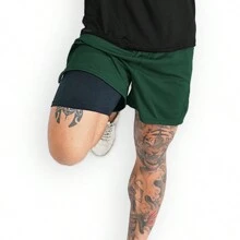 Men Outdoor Shorts - Army Green - View 4