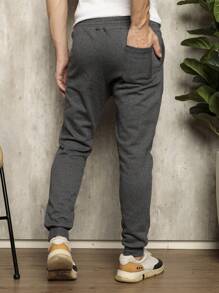 Men Sweatpants - 深灰色 - 查看 1