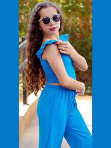 Teen Girls Sets - 藍色 - 查看 2