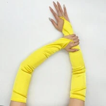 1双女士缎面氨纶材质露指手套，户外防晒，适合派对、宴会等正式场合，也可作为万圣节、婚礼等夏季配饰。 - A - 查看 14