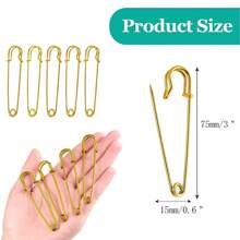 10PCS 3" Large Pins For Clothes Leather Canvas Blankets Crafts Skirts Kilts Gold Heavy Duty Pins For Sewing Quilting Blankets Upholstery - Gold - View 4