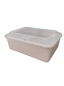 Kit 7 Peças De Potes Plástico De Cozinha Com Tampa Transparente Para Marmita Conjunto de Utensílios Organizadores Retangular