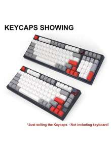 Skyloong Pbt鍵帽 雙射成型oem模式 字符透光鍵盤配件 - Gray-White-Red - 查看 6