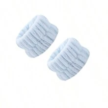 2 piezas Muñequeras absorbentes de agua y resistentes al agua para lavarse la cara y proteger la muñeca, diadema para el cuidado de la piel, belleza, productos para el cuidado de la piel, spa, autocuidado, herramientas para el cuidado de la piel, cuidado facial, suministros para esteticistas, piel, lavado facial, facial