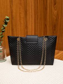 Fashionable Flower Pressed Women's Bag Simple Handbag With Chain Shoulder Strap For Crossbody Or Shoulder Wear