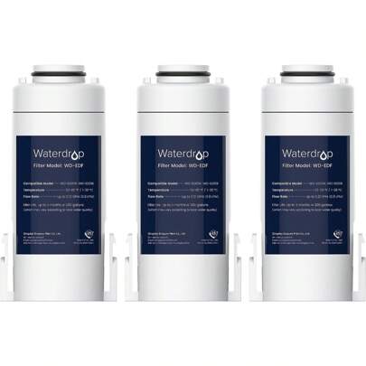 Waterdrop WD-EDF Replacement Filters For All Waterdrop Pitcher, WD-ED01W, WD-ED01B, Last Up To 3 Months Or 200 Gallons, NSF/ANSI 401&53&42, Reduce Chlorine, Lead (Pack Of 3)