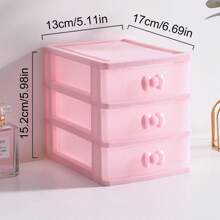 1pc Pink Jewelry Storage Box, Multi-Layer Cosmetic Organizer