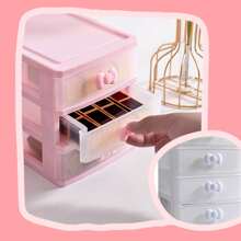1pc Pink Jewelry Storage Box, Multi-Layer Cosmetic Organizer