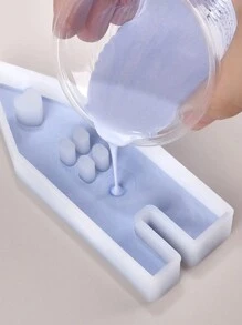 3pcs Heart Shaped House Handmade Crafts Silicone Mold, For Diy Home Decoration Epoxy Resin Mold - White - View 6