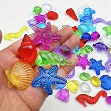 16pcs Acrylic Rhinestone Toy Ocean Gemstone Toy Sea Life Shell Conch Gemstone Toy DIY Toy Birthday Party Decorations - Random Color - View 6