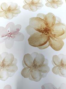 1pc Ins Style Fresh Floral, Leaf & Flower Pattern Wall Sticker, For Doorway, Bedroom, Background Decoration, Removable,Stickers,Wall Decal, Vinyl Decal For Home Decorations,Spring Decoration Items Refresh Your Home,Rama Decoration Stickers Gifts Birthday Graduation - Multicolor - View 6