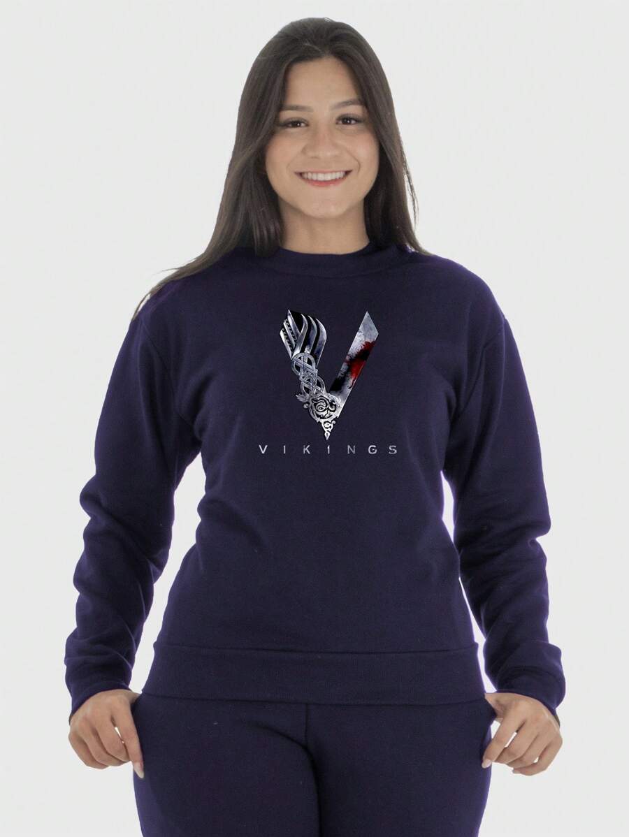 Women Sweatshirts - 藏蓝色 - 查看 1