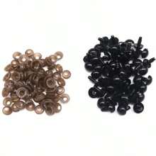 5mm-18mm Black Plastic Safety Eyes Animal Eyes For Amigurumi With Washers Diy Crochet Crafts TeddyBear Making Supplies Decoration Accessories 100pcs/Bag