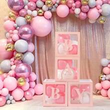 1 个 DIY 透明字母气球盒装饰盒，字母 A-Z 设计可自由组合搭配 - 非常适合生日、婚礼名称、一周年送礼会、房间装饰、卧室装饰、家庭聚会背景装饰、圣诞节