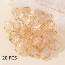 20/50/100pcs Acrylic Leaf & Flower Pendants, Transparent Leaf Charms For Jewelry Making, Bracelet Necklace Earrings DIY