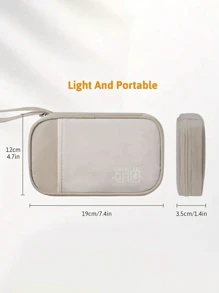 旅行收纳包整理器电子配件包旅行包大学宿舍必备商务、旅行、学校、大学、办公室旅行必备旅行配件旅行整理器充电器包办公必备数码包数据线相机包电子数据线整理器收纳移动电源套钱包旅行相机包男女圣诞礼物教师必备用品防水轻便大容量便携配件 - 米色 - 查看 8