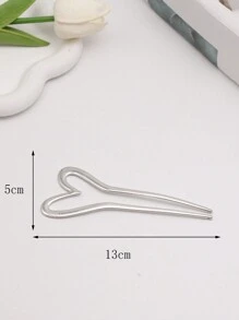 1个/2个装女士金属镂空心形发夹发髻器发卡，适合日常、外出和约会佩戴，发饰，发夹，发髻延长器，发髻假发，发型设计发夹，头部饰品 - 3pcs - 查看 8