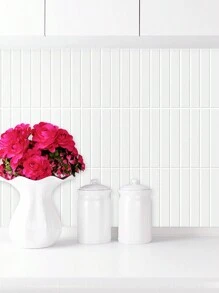 3D White Straight Mosaic Peel And Stick Backsplash, Kitchen Backsplash Tiles, Self-Adhesive Tile For Kitchen Bathroom, Thicker Waterproof, - White - View 11
