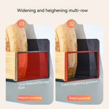 2pcs/Set,1pc Magnetic Adsorption Storage Rack ,Freely Movable Magnetic Wooden Storage Rack, Magnetic Storage Rack Magnetic Absorption Rack Wooden Storage Rack Kitchen Storage Rack Multi-Purpose Storage Rack