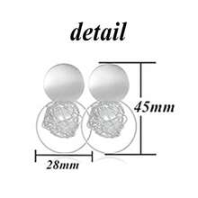 1 đôi Đúng mốt Hoa tai hợp kim In Tấn , Hoàn hảo Đối với Của phụ nữ Mặc hàng ngày - Bạc - Xem 2