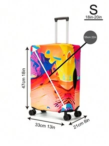 GUSTELL 1 Piece 18-29 Inch Tie-Dye Mixed Color Pattern Polyester Luggage Cover, Stretchable, Foldable, Washable, Scratch-Resistant Suitcase Protector, Portable For Travel, Vacation, Business Trip, Unisex Travel Accessories Summer Travel Essentials Vacation Holiday Back To School