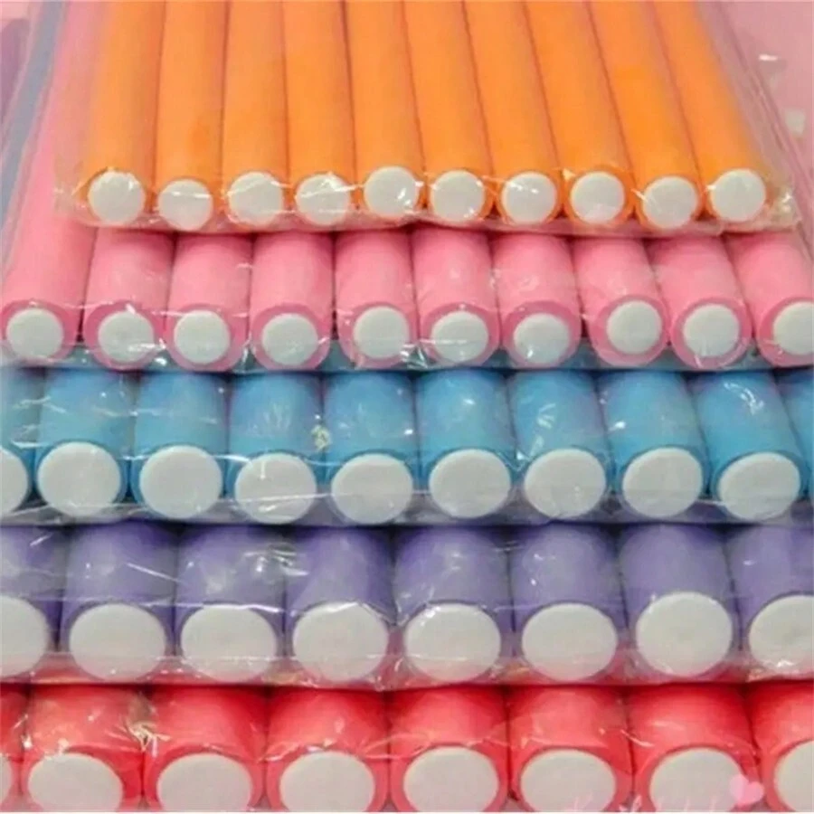 10pcs Pearl Curling Rods Without Damaging The Hair, Sponge Hair Curler, Random Color - Multicolor - View 1