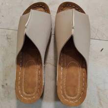 Women's Thick Heel Platform Slip-On Sandals With Open Toe And Anti-Slip Bottom, Retro Style