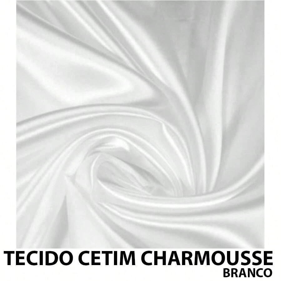 TECIDO CETIM CHARMOUSSE TWIST 1,47 LARGURA - Branco - Visão 1