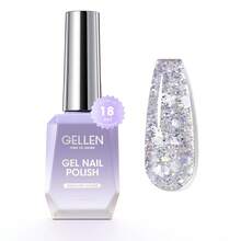Gellen 18ml閃粉凝膠指甲油銀白色閃粉果凍珠光條紋亮銀透明自然凝膠指甲油可浸泡可以使用uv或led燈照射的修指甲美甲藝術diy沙龍家用假期女士禮物 - 銀色 - 查看 5